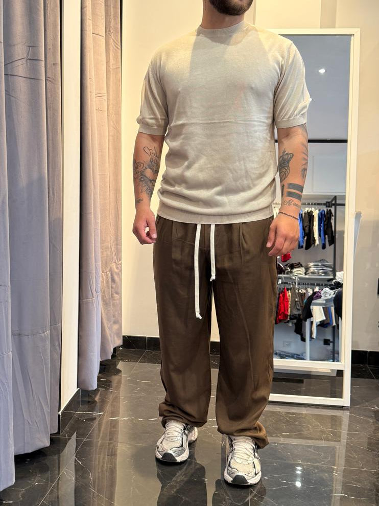 PANTALONI MISTO LINO