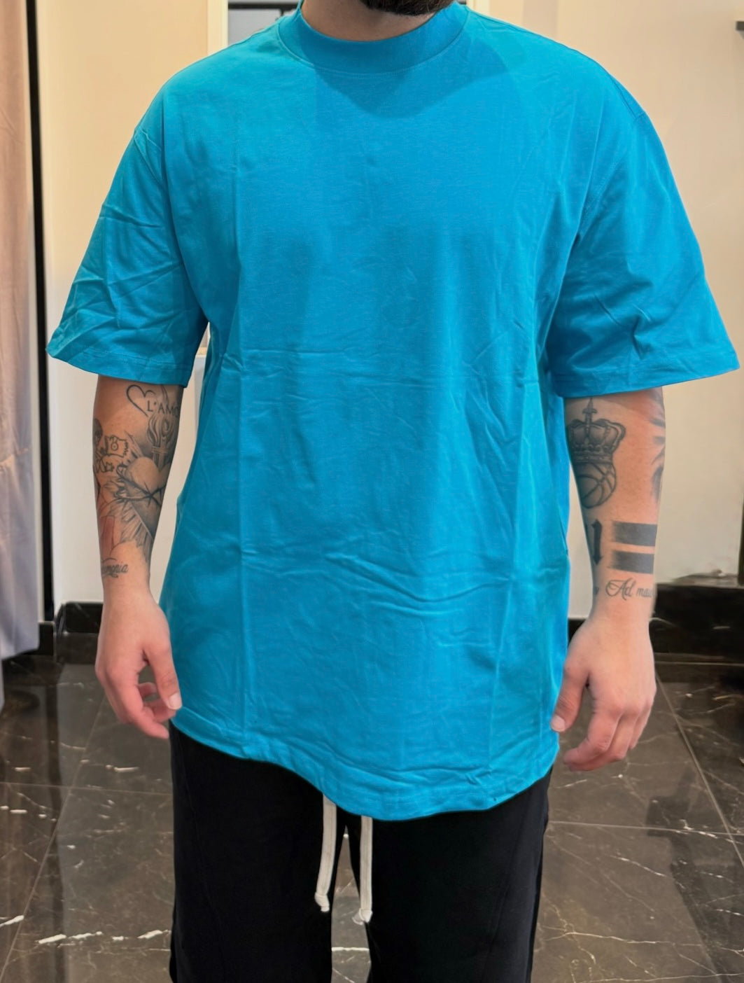 T-shirt mezzo collo maniche corte